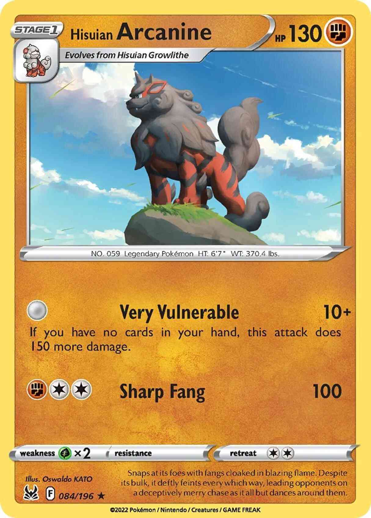 Hisuian Arcanine - 084/196 - Promo [Build & Battle Box] [swsh11msp-084] [Non-Holo]