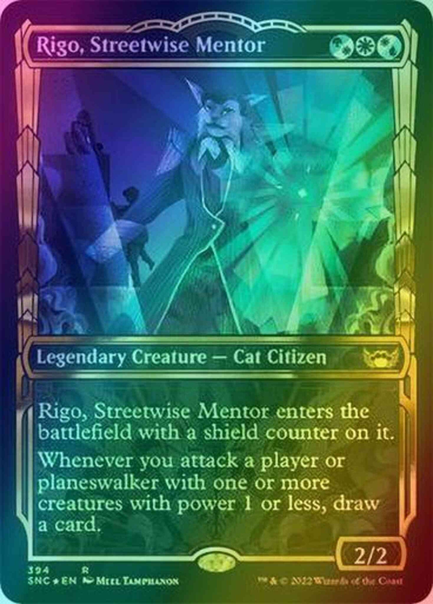Rigo, Streetwise Mentor [394] [Golden Age Showcase] [Streets of New Capenna] [Gilded Foil]