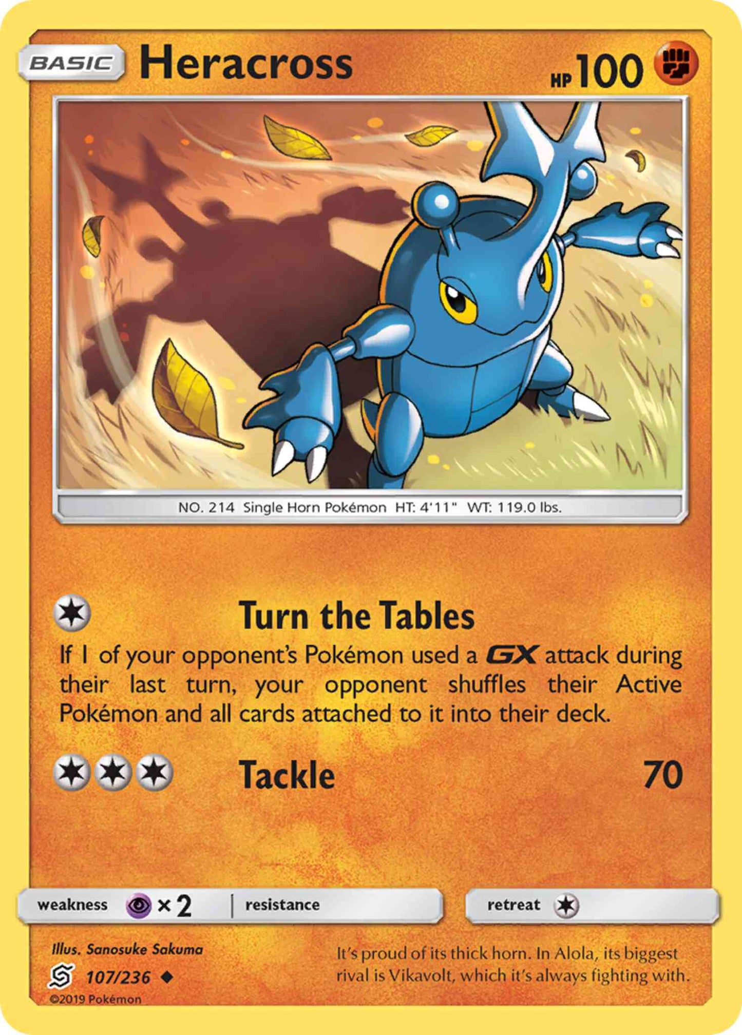 Heracross - 107/236 - Uncommon [sm11-107] [Non-Holo]