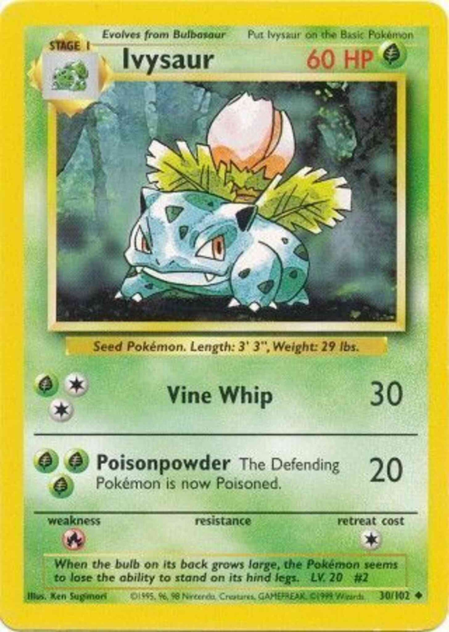 Ivysaur - 30/102 - Uncommon - Unlimited [base1U-30] [Non-Holo]