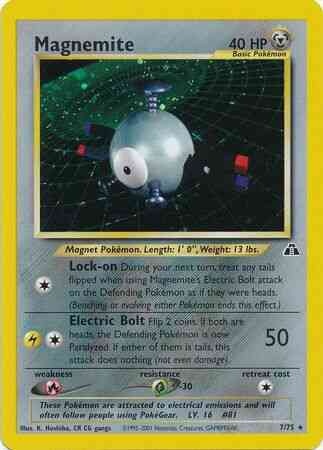 Magnemite - 7/75 - Rare - Unlimited [neo2U-7] [Holo]