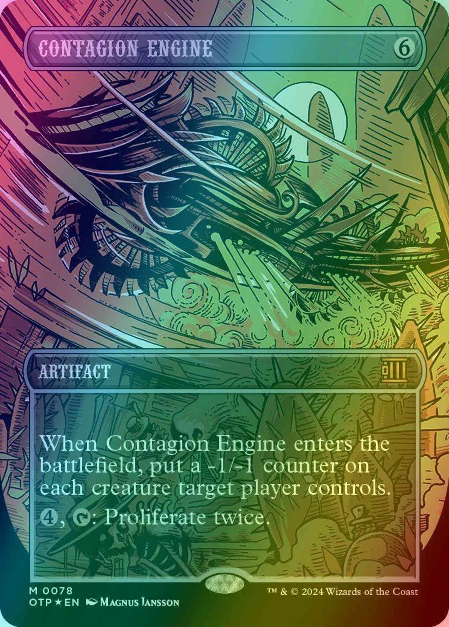 Contagion Engine [78] [Borderless] [Breaking News] [Textured Foil]