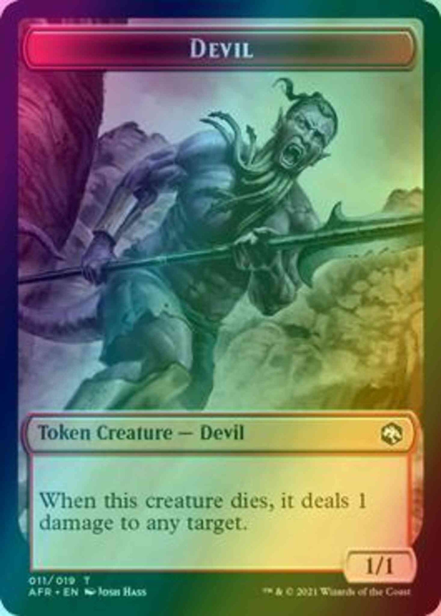 Devil Token (11) // Zariel, Archduke of Avernus Emblem (19) [Adventures in the Forgotten Realms: Tokens] [Foil]