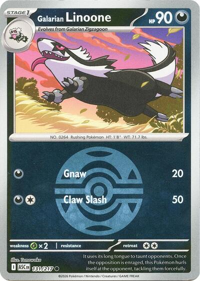 Galarian Linoone - Dusk Ball - 131/217 - Common [me025-131] [Reverse Holo]