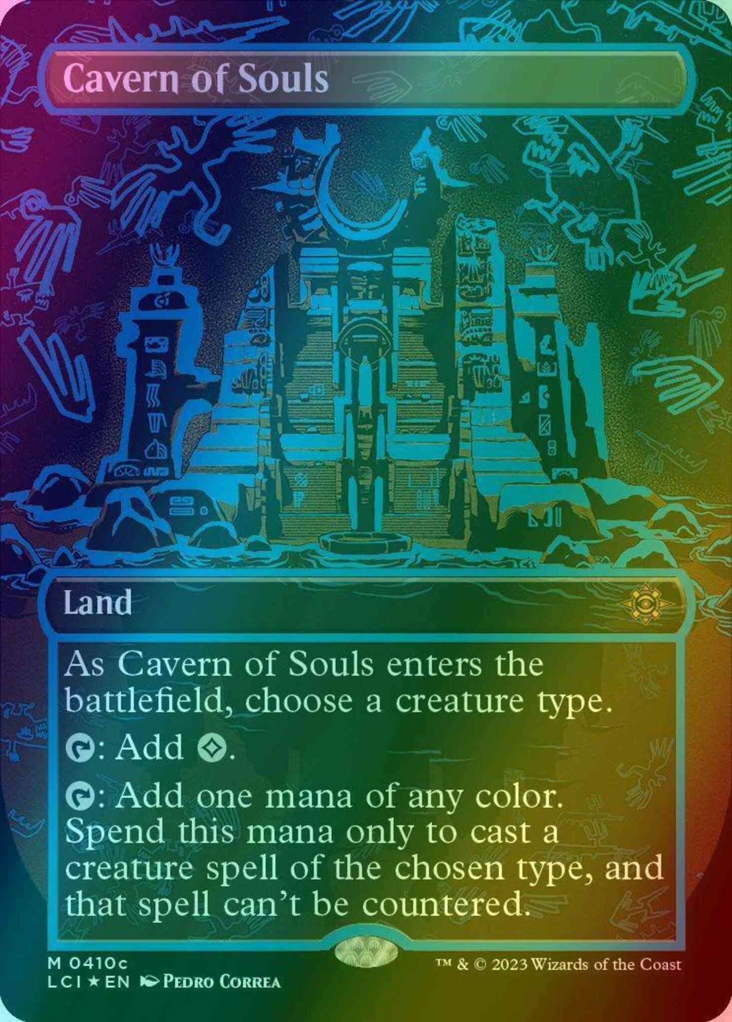 Cavern of Souls [410c] [Neon Ink Showcase] [Blue] [The Lost Caverns of Ixalan] [Foil]