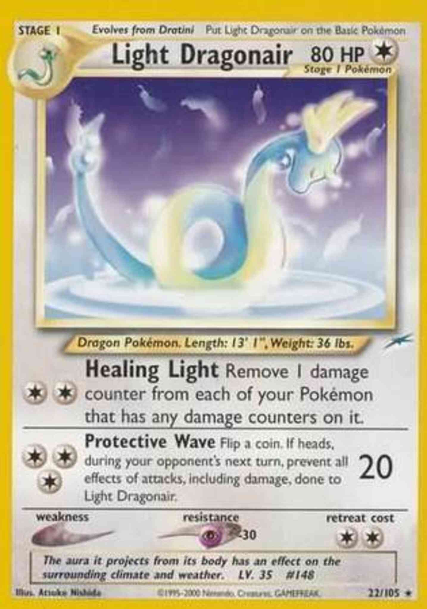 Light Dragonair - 22/105 - Rare - Unlimited [neo4U-22] [Non-Holo]
