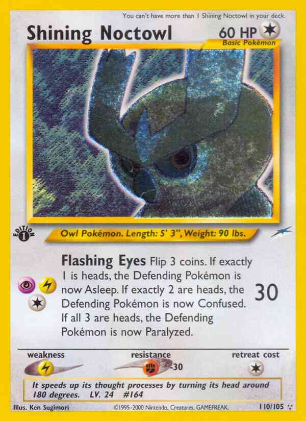 Shining Noctowl - 110/105 - Rare Holo - 1st Edition [neo4-110] [Holo]