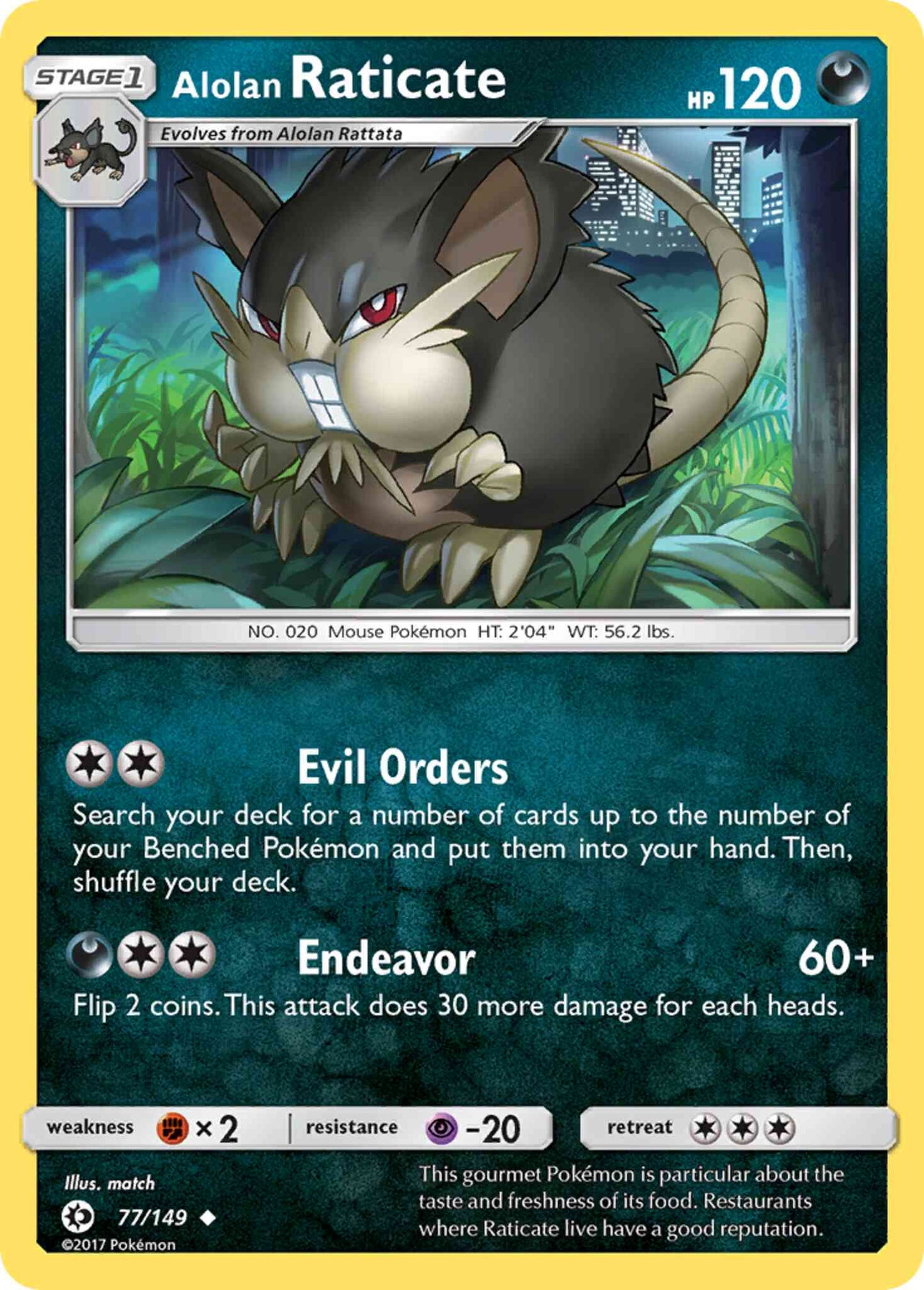Alolan Raticate - 77/149 - Uncommon [sm1-77] [Reverse Holo]
