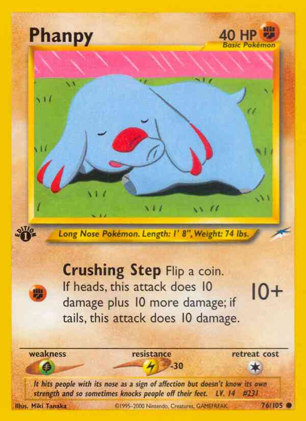 Phanpy - 76/105 - Common - 1st Edition [neo4-76] [Non-Holo]