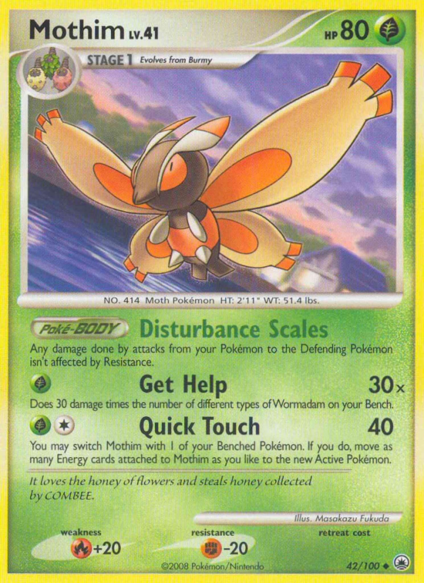 Mothim - 42/100 - Uncommon [dp5-42] [Non-Holo]