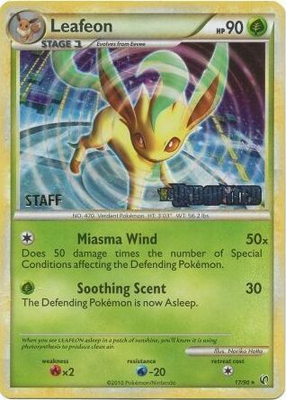 Leafeon - 17/90 - Promotional - "Undaunted" Staff Stamp Prerelease Promo [Holo]