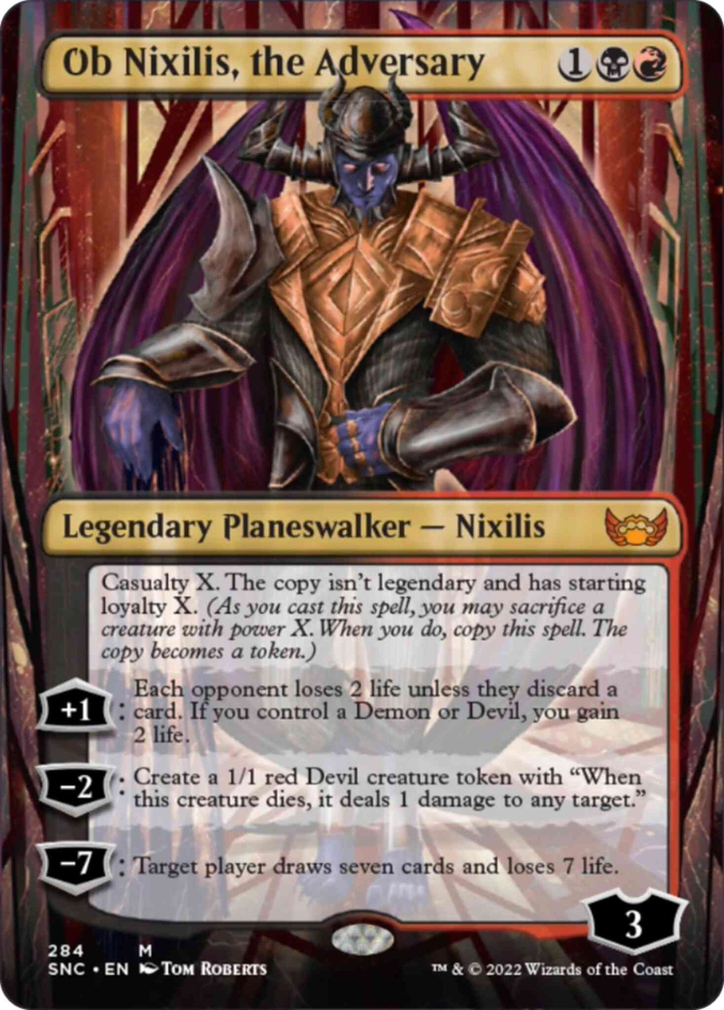 Ob Nixilis, the Adversary [284] [Borderless] [Streets of New Capenna] [Non-Foil]