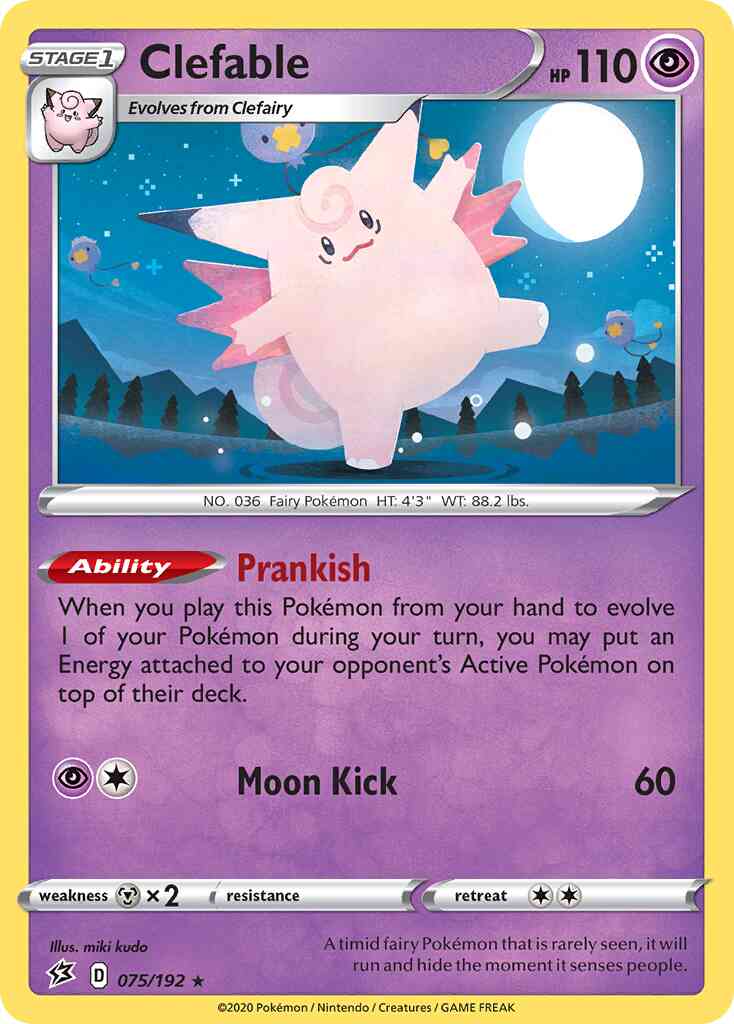 Clefable - 075/192 - Rare Holo [swsh2-075] [Reverse Holo]