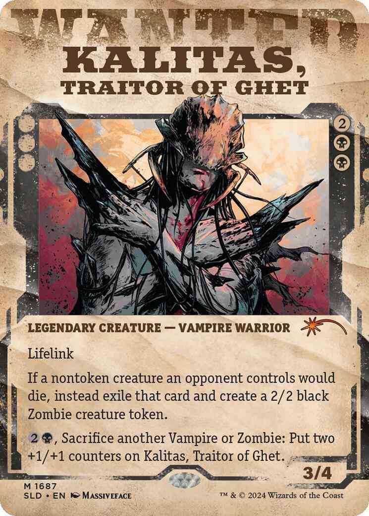 Kalitas, Traitor of Ghet [1687] [Borderless] [Showcase: OTJ] [Secret Lair Drop] [Foil]