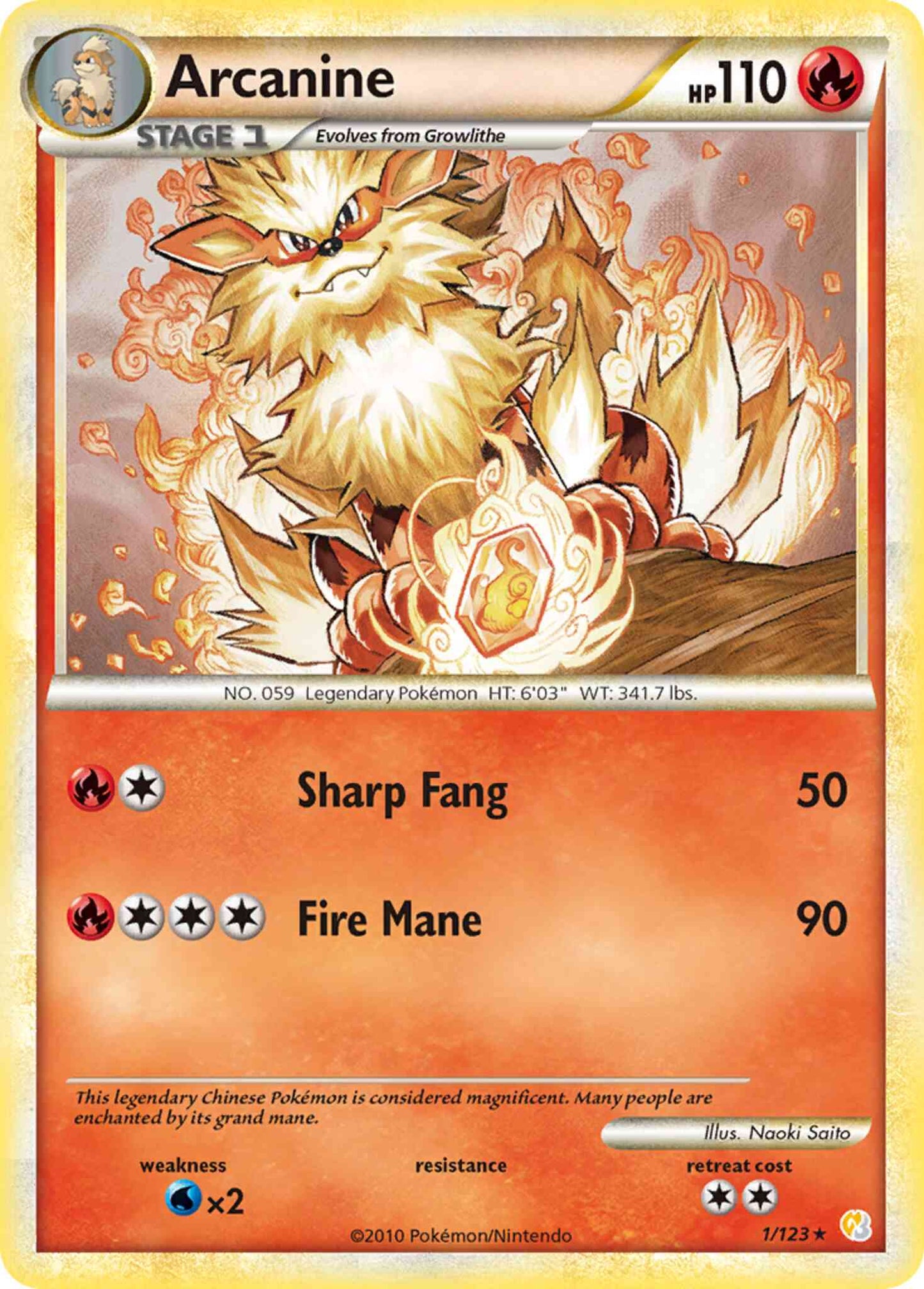 Arcanine - 1/123 - Rare Holo [hgss1-1] [Holo]