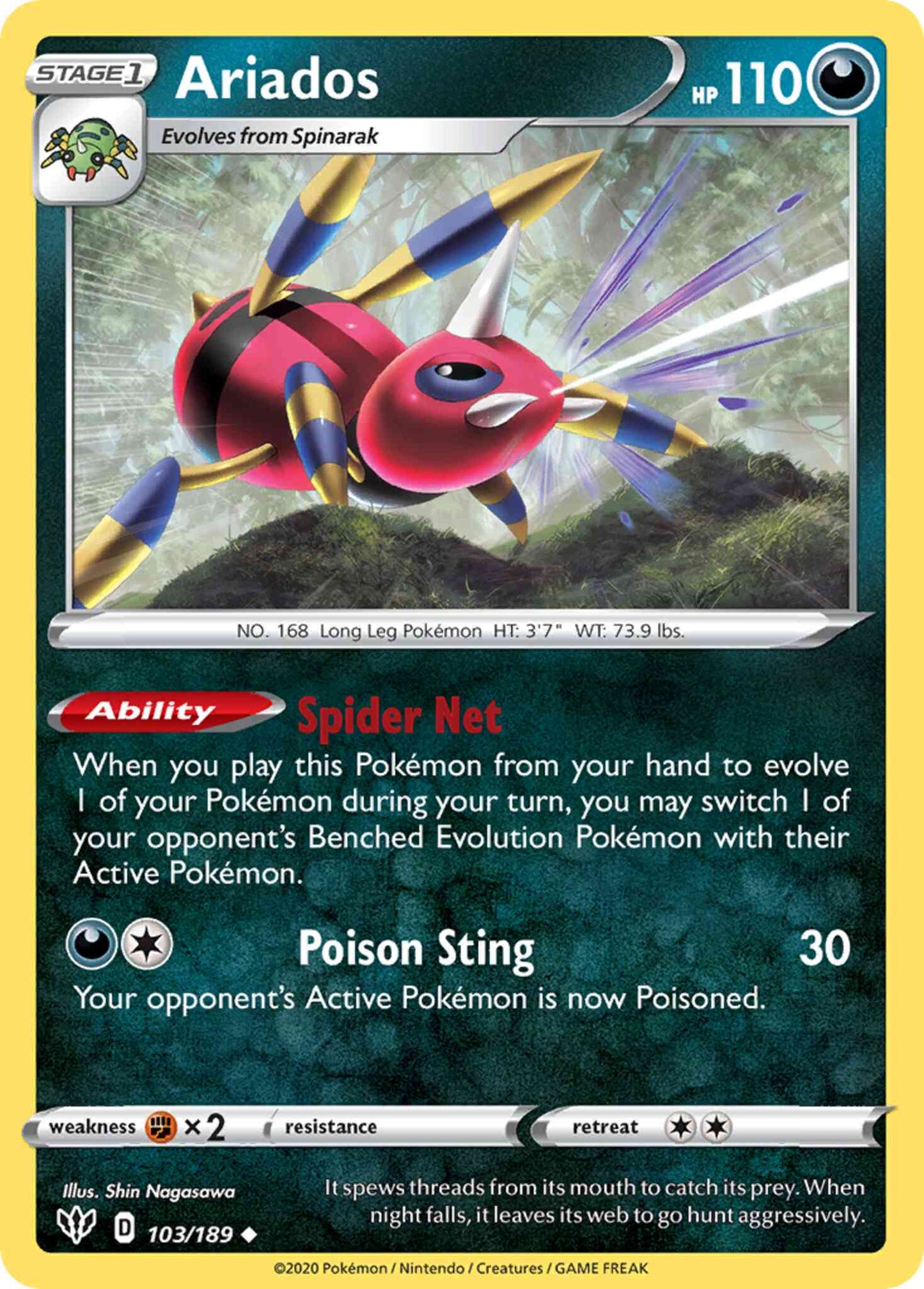 Ariados - 103/189 - Uncommon [swsh3-103] [Non-Holo]