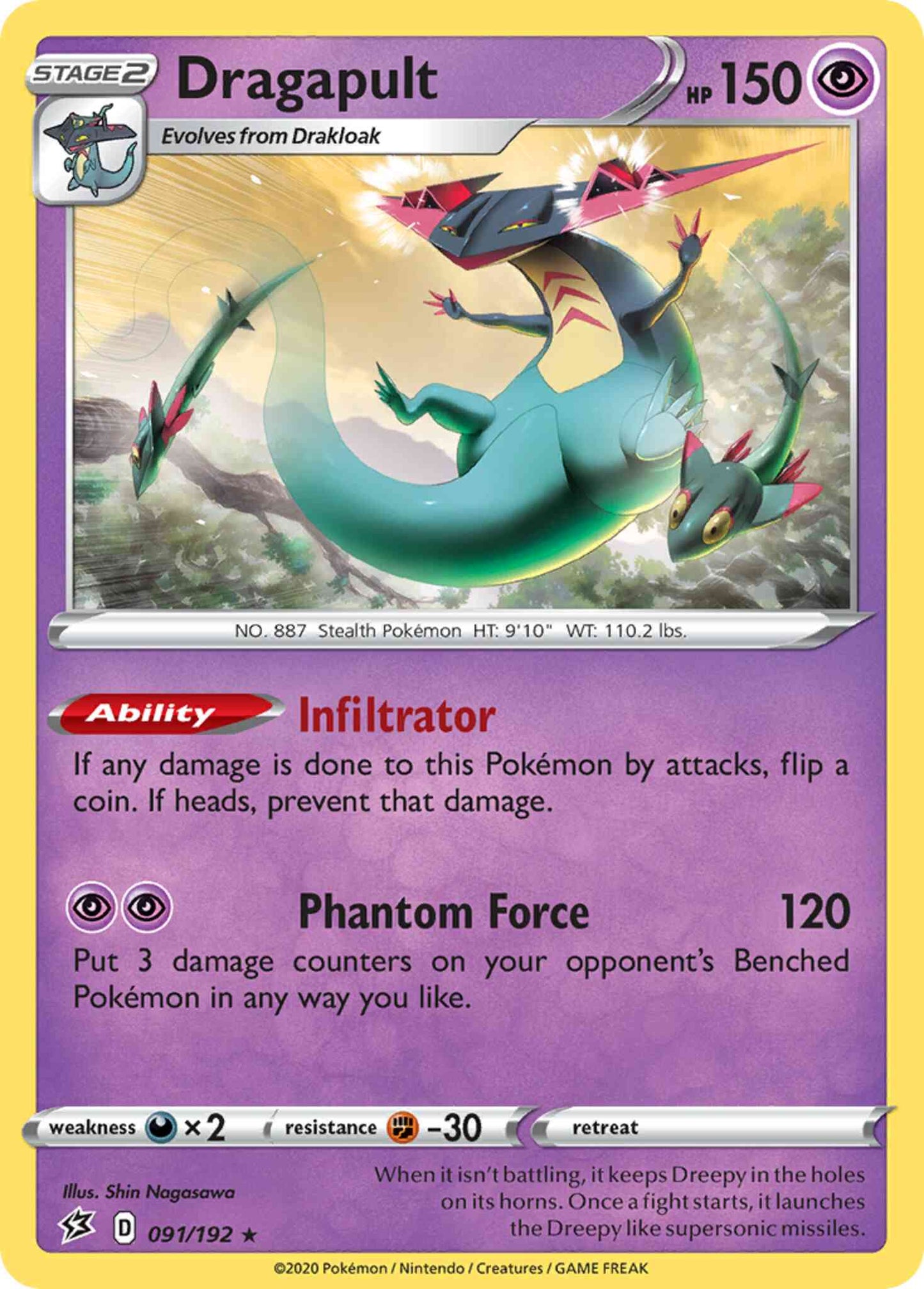 Dragapult - 091/192 - Rare Holo [swsh2-091] [Holo]