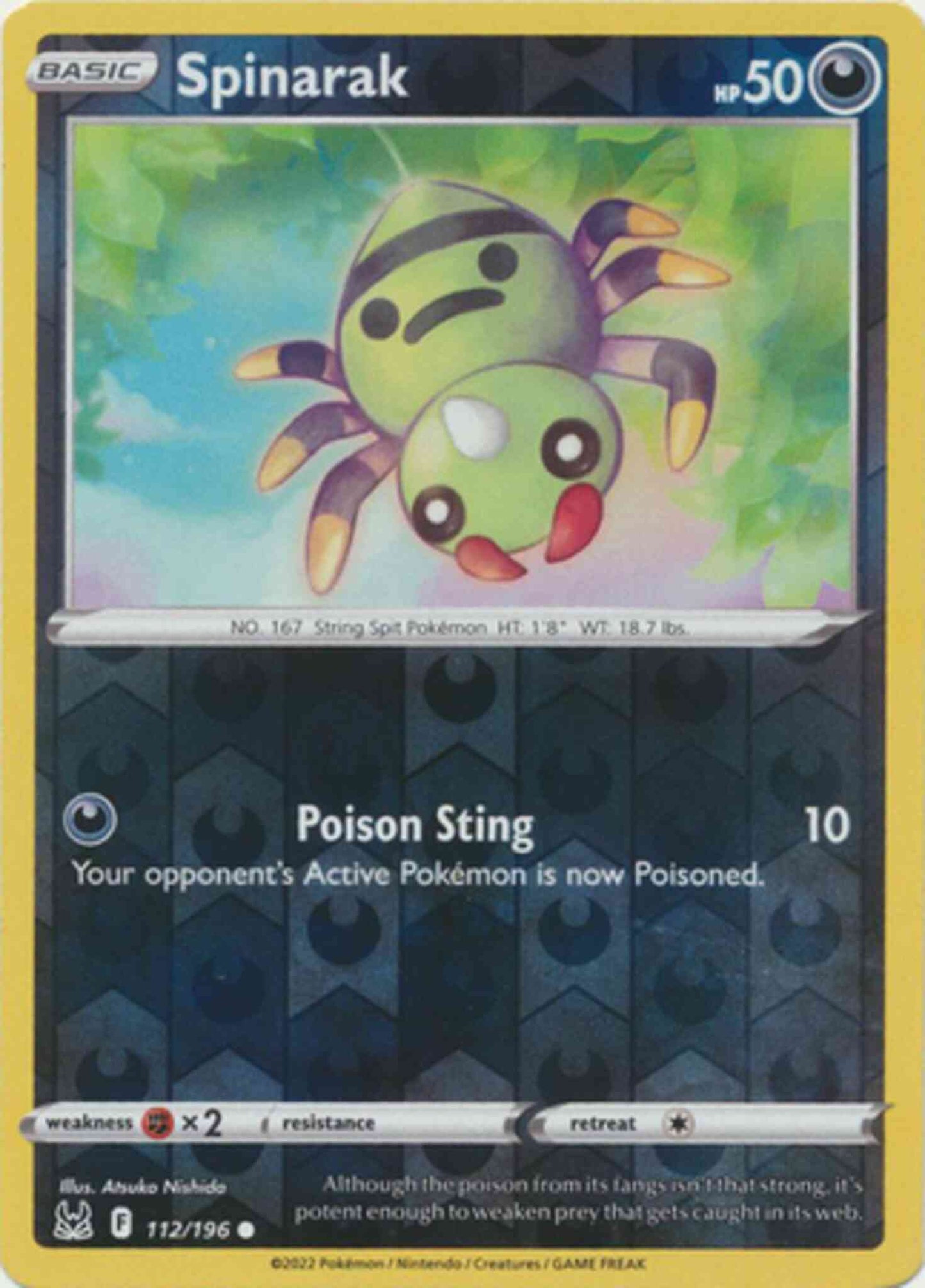 Spinarak - 112/196 - Common [swsh11-112] [Reverse Holo]