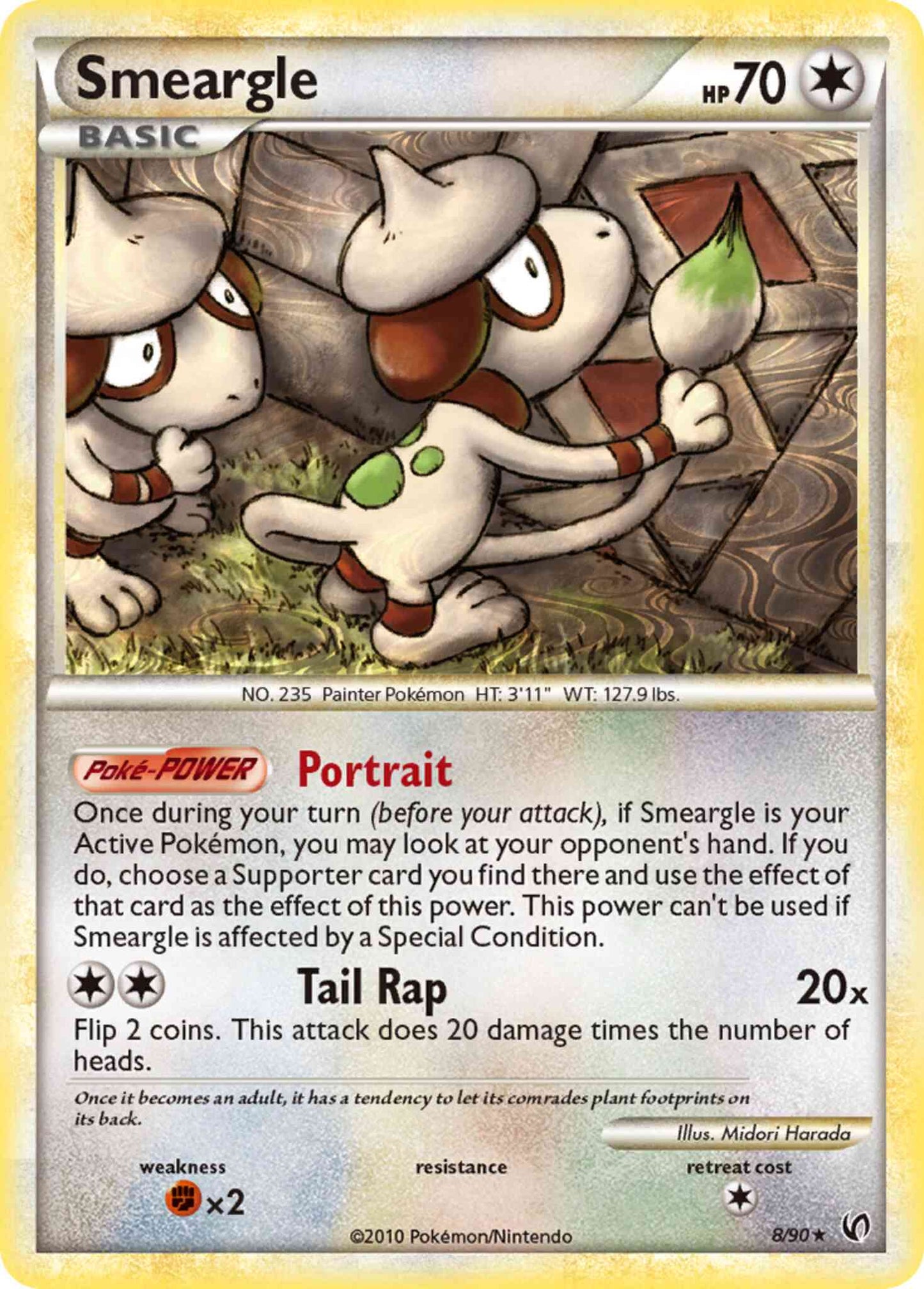 Smeargle - 8/90 - Rare Holo [hgss3-8] [Reverse Holo]