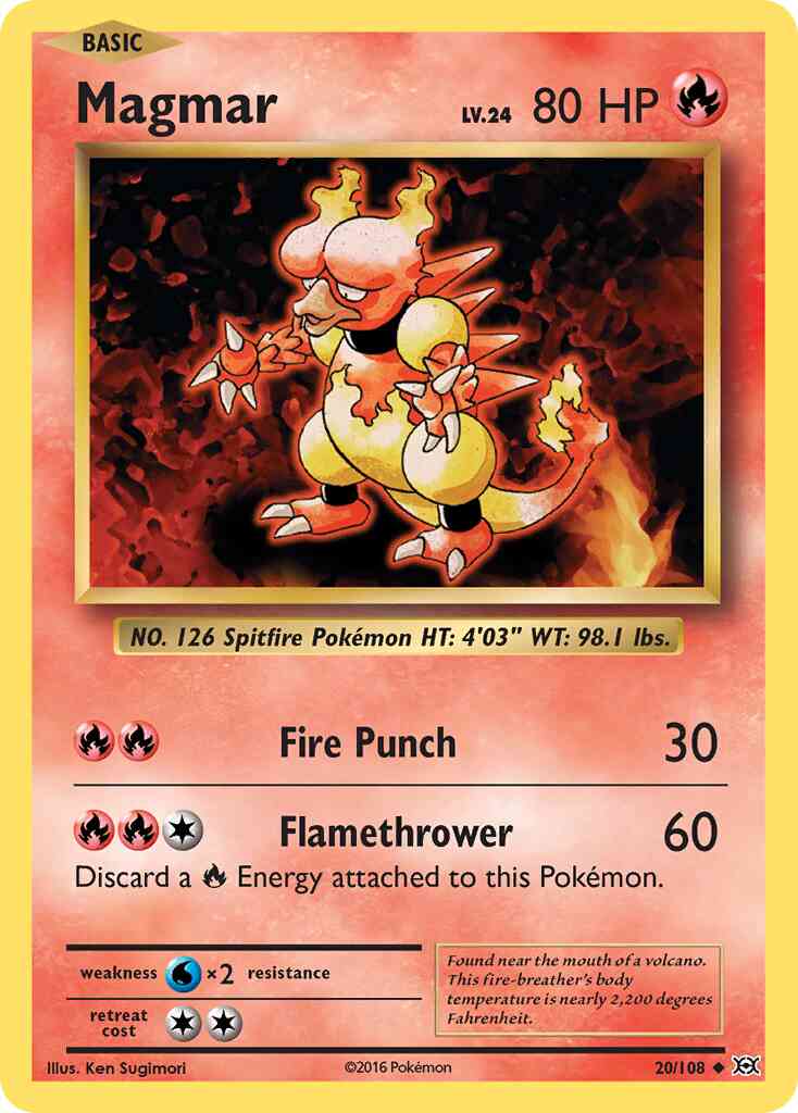Magmar - 20/108 - Uncommon [xy12-20] [Reverse Holo]