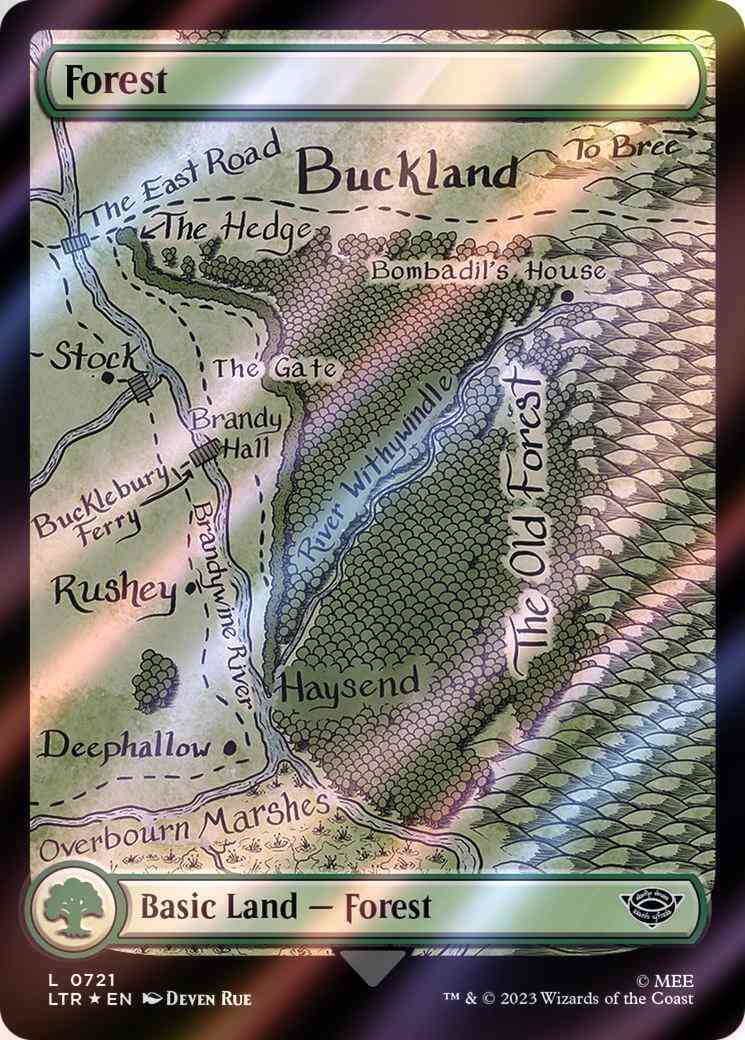 Forest [721] [Full Art] [Map Lands] [The Lord of the Rings: Tales of Middle-earth] [Surge Foil]
