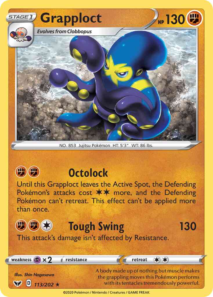 Grapploct - 113/202 - Rare [swsh1-113] [Reverse Holo]