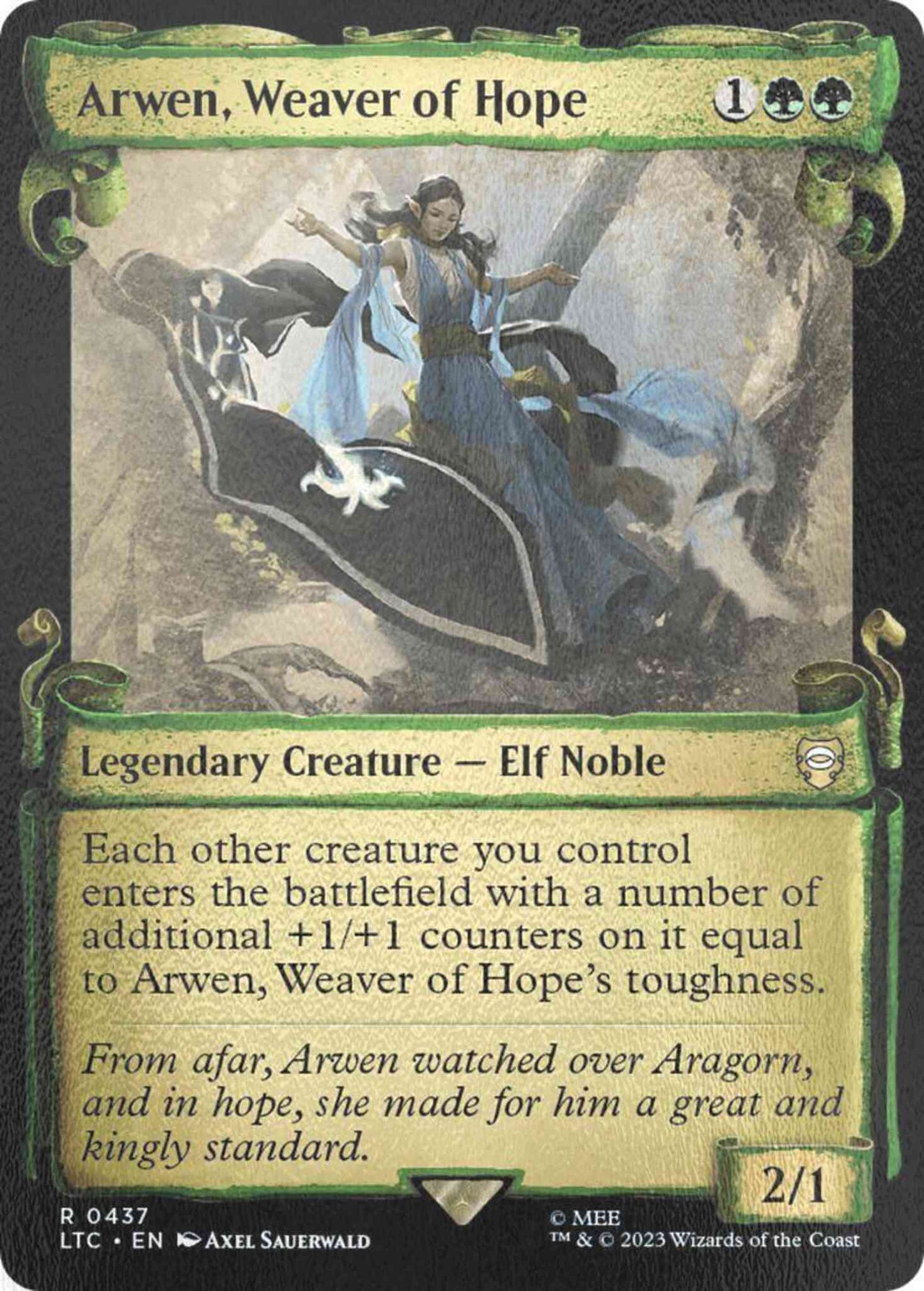 Arwen, Weaver of Hope [437] [Scrolls Showcase] [The Lord of the Rings: Tales of Middle-earth: Commander] [Silver Foil]