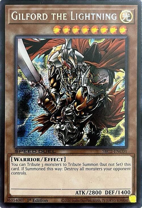Gilford the Lightning - SBC2-ENC01 - Prismatic Secret Rare - 1st Edition