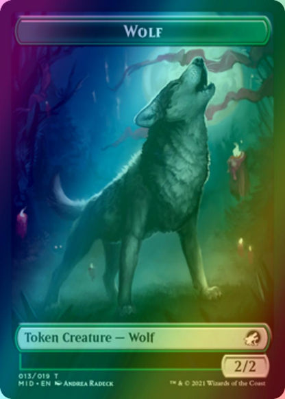 Vampire Token (14) // Wolf Token (13) [Innistrad: Midnight Hunt: Tokens] [Foil]