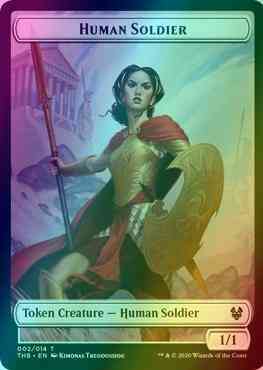 Human Soldier Token (02) // Pegasus Token (03) [Theros Beyond Death Tokens] [Foil]