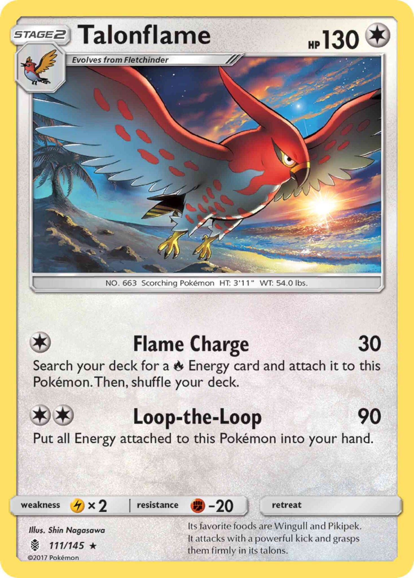 Talonflame - 111/145 - Rare [sm2-111] [Reverse Holo]