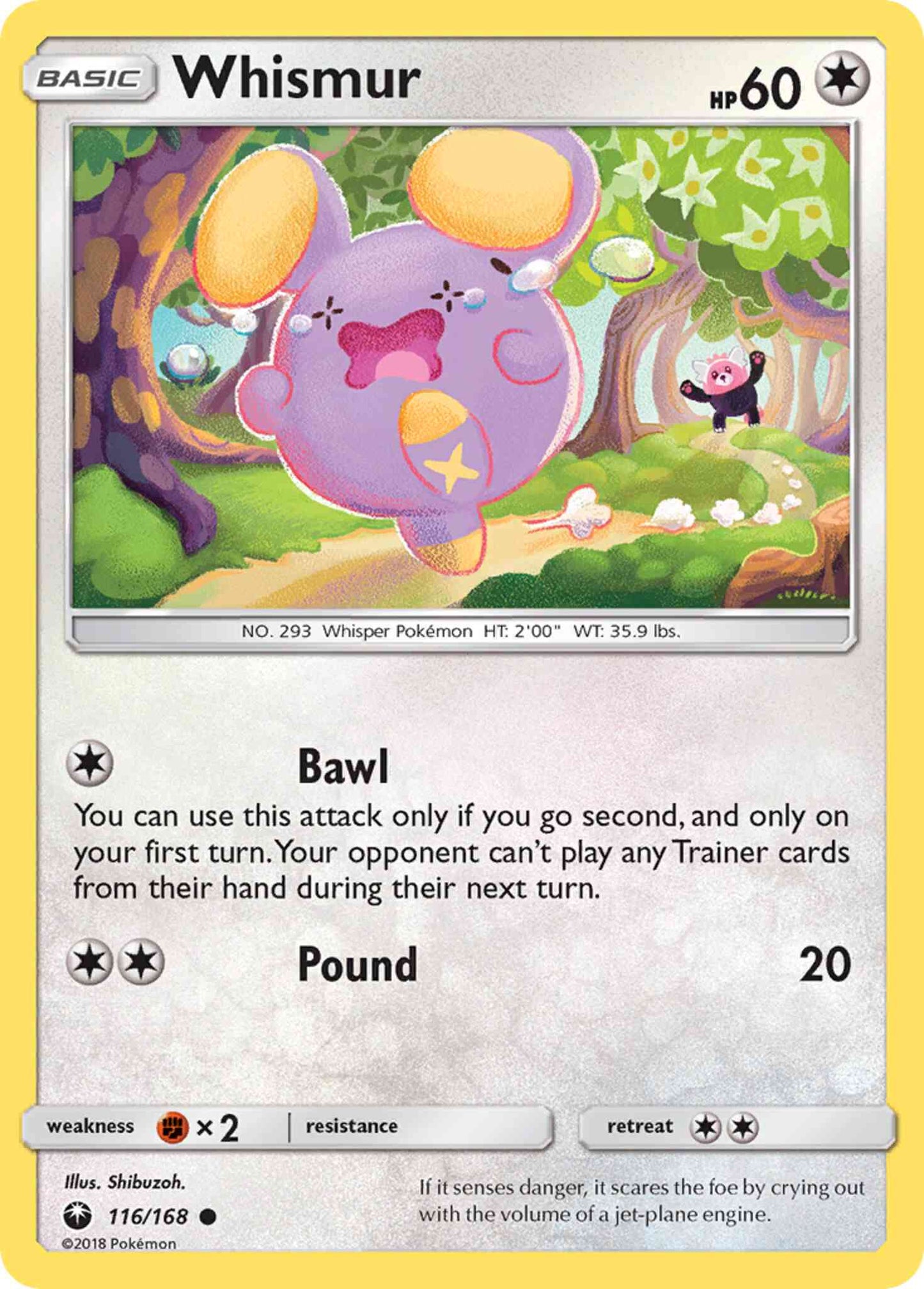 Whismur - 116/168 - Common [sm7-116] [Reverse Holo]