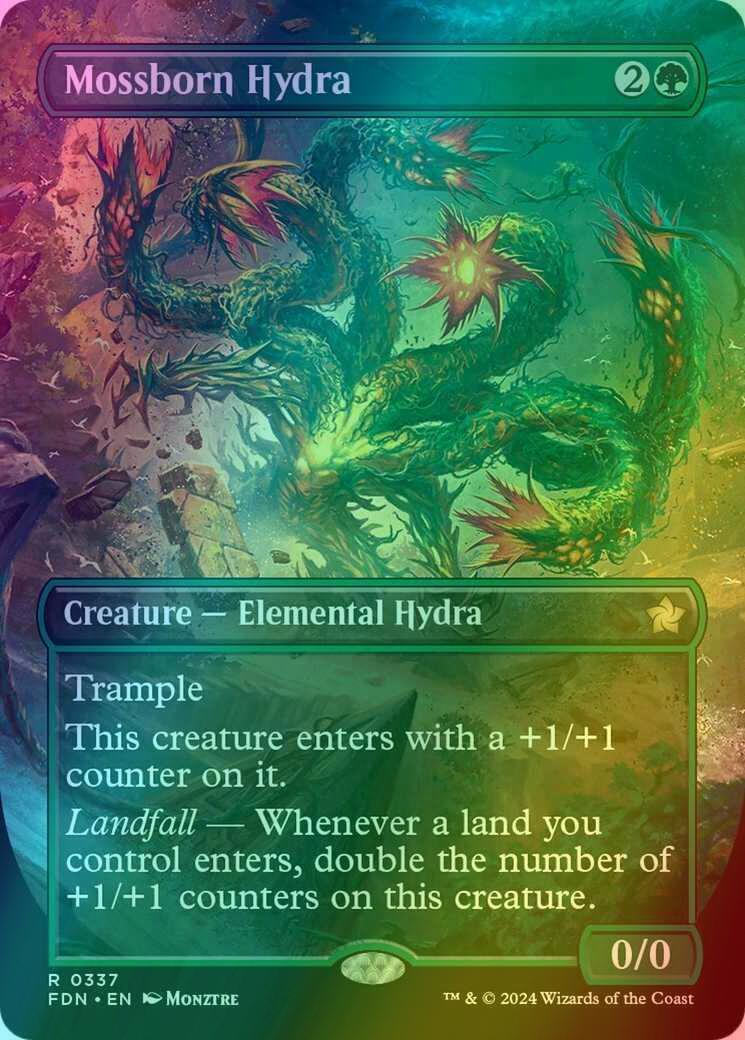 Mossborn Hydra [337] [Borderless] [Foundations] [Foil]