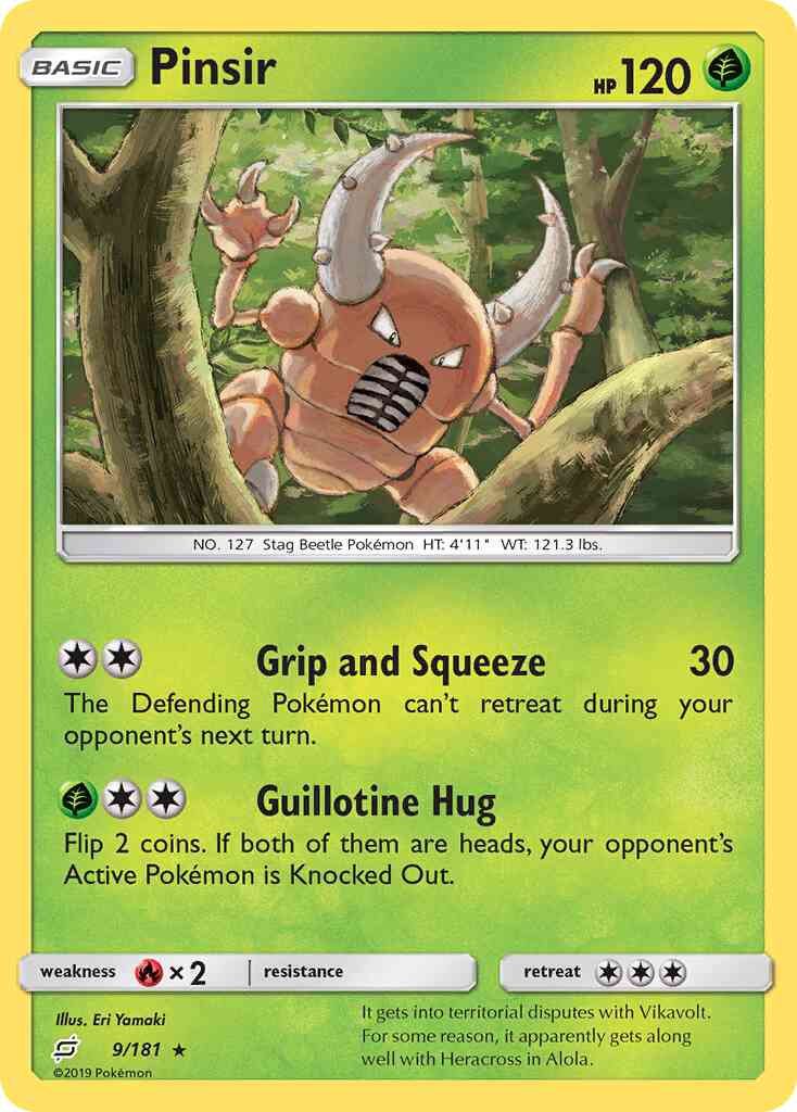 Pinsir - 9/181 - Rare [sm9-9] [Non-Holo]
