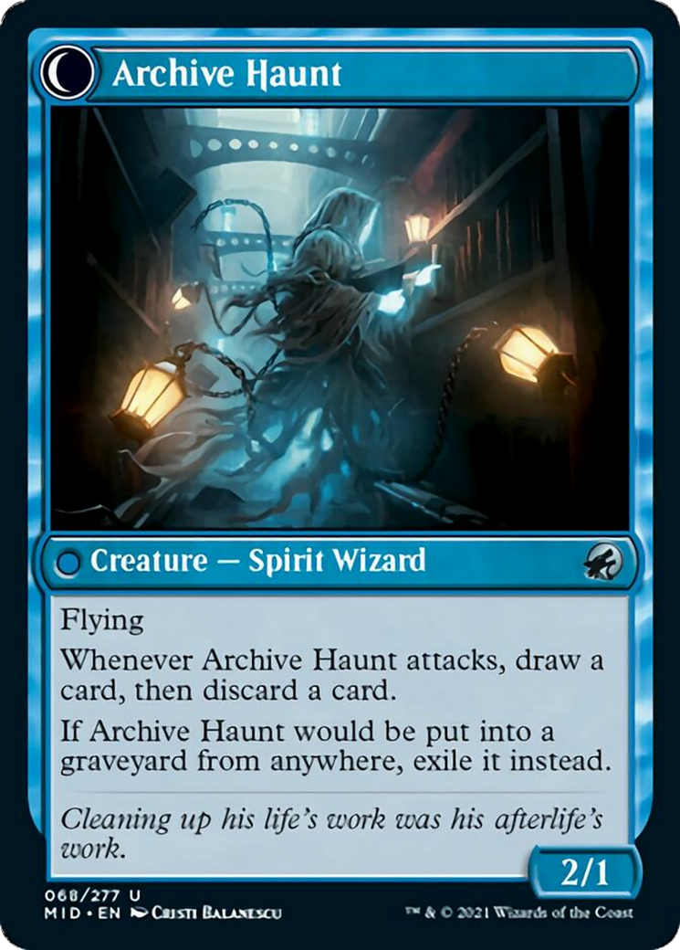 Overwhelmed Archivist // Archive Haunt [68] [Innistrad: Midnight Hunt] [Non-Foil]