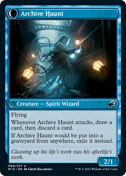 Overwhelmed Archivist // Archive Haunt [68] [Innistrad: Midnight Hunt] [Non-Foil]