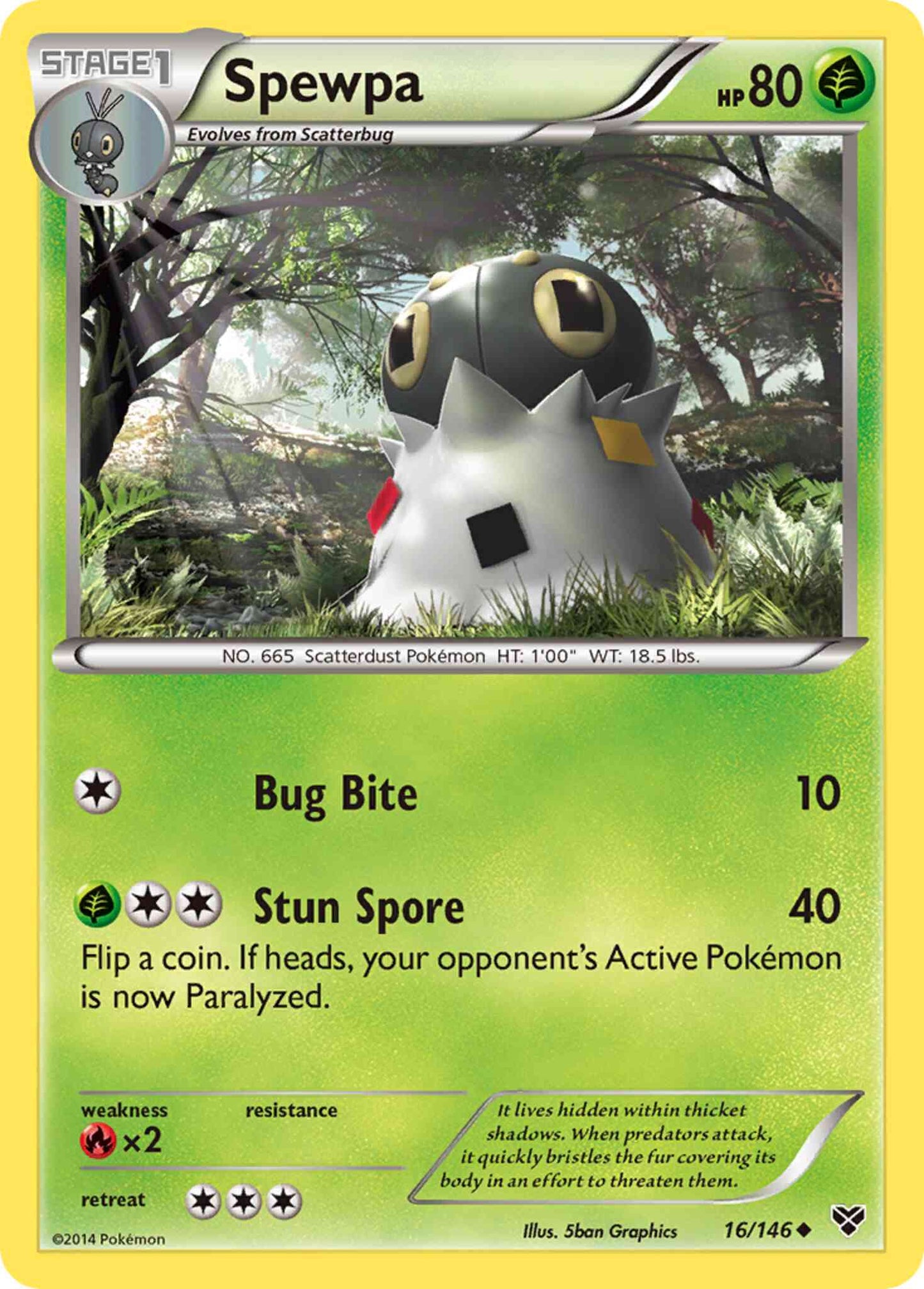 Spewpa - 16/146 - Uncommon [xy1-16] [Reverse Holo]