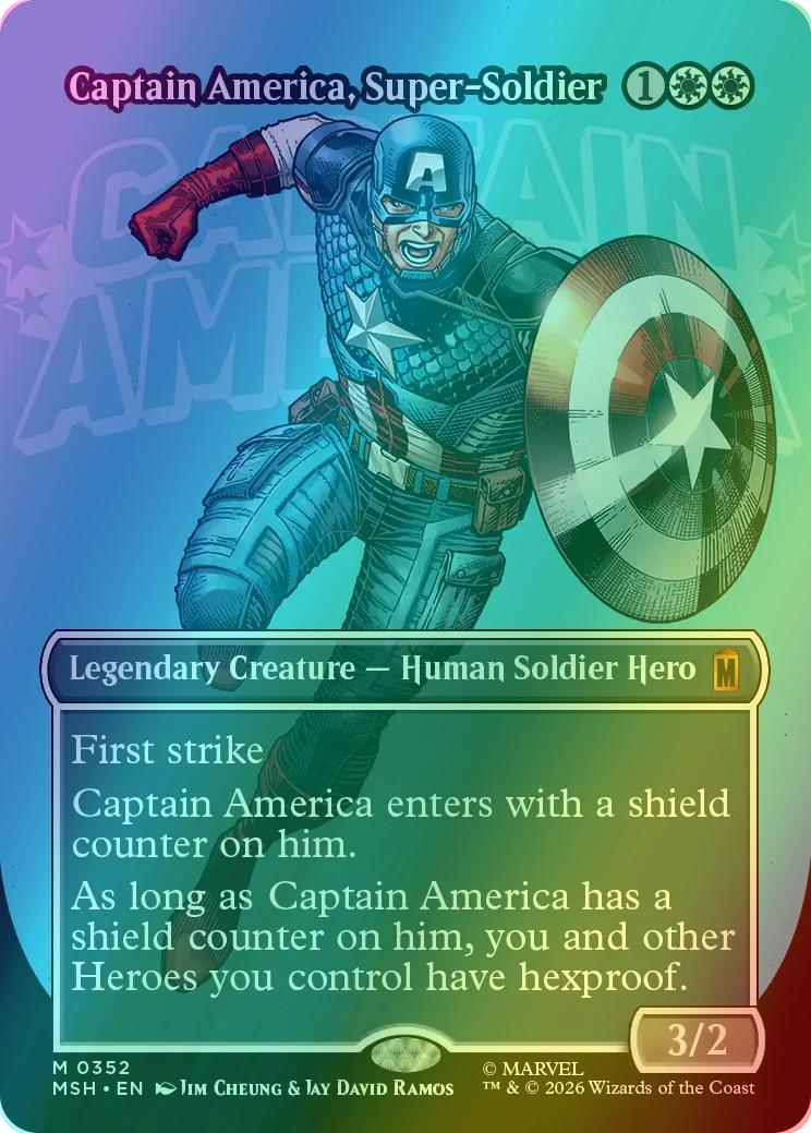 Captain America, Super-Soldier [352] [Borderless] [Logo] [Marvel Super Heroes] [Foil]