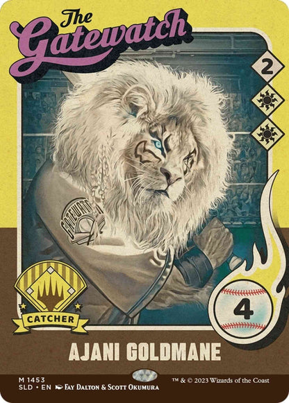 Ajani Goldmane // Ajani Goldmane [1453] [Borderless] [Magic: The Baseballing] [Secret Lair Drop] [Non-Foil]