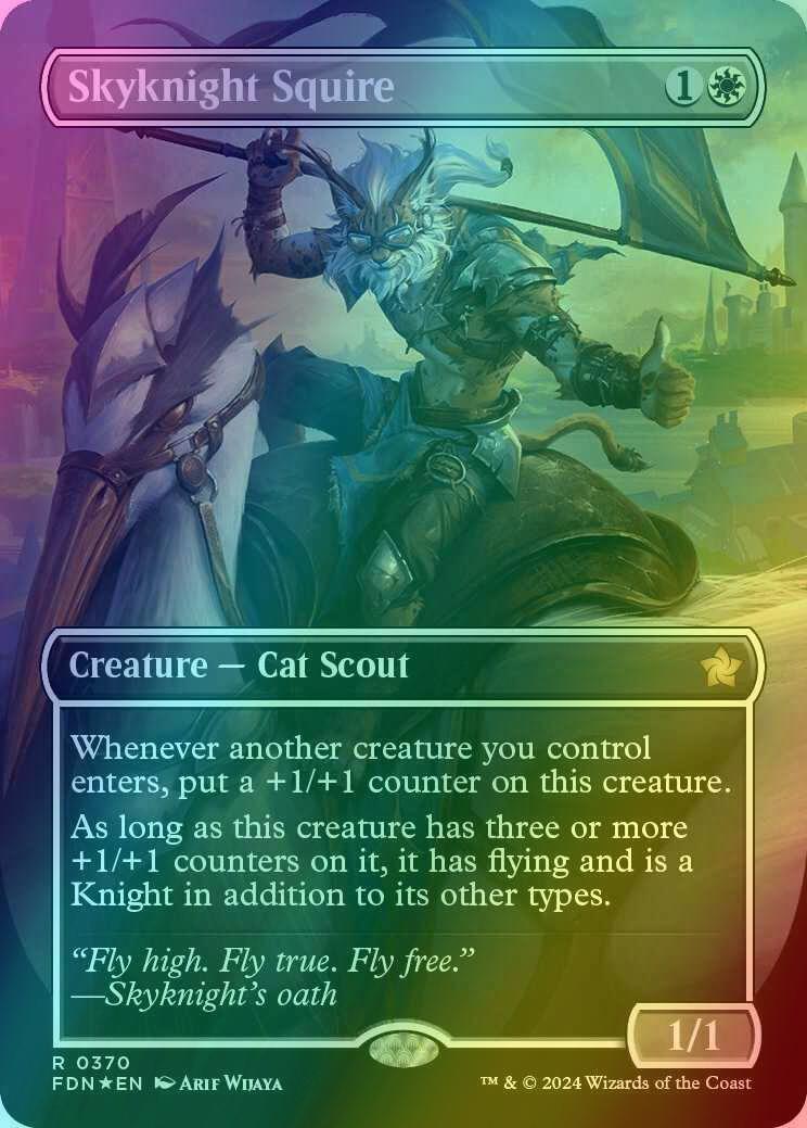 Skyknight Squire [370] [Borderless] [Foundations] [Mana Foil]