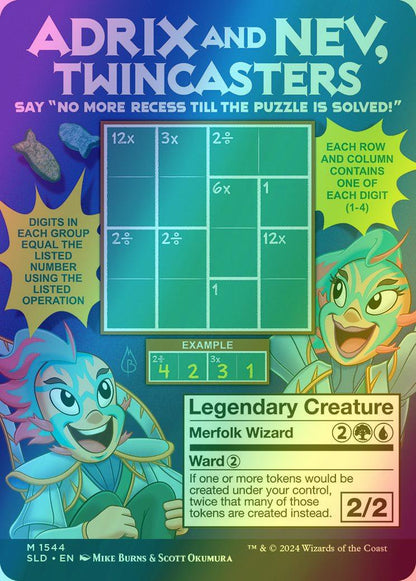 Adrix and Nev, Twincasters // Adrix and Nev, Twincasters [1544] [Borderless] [Just Add Milk: Second Helpings] [Secret Lair Drop] [Foil]