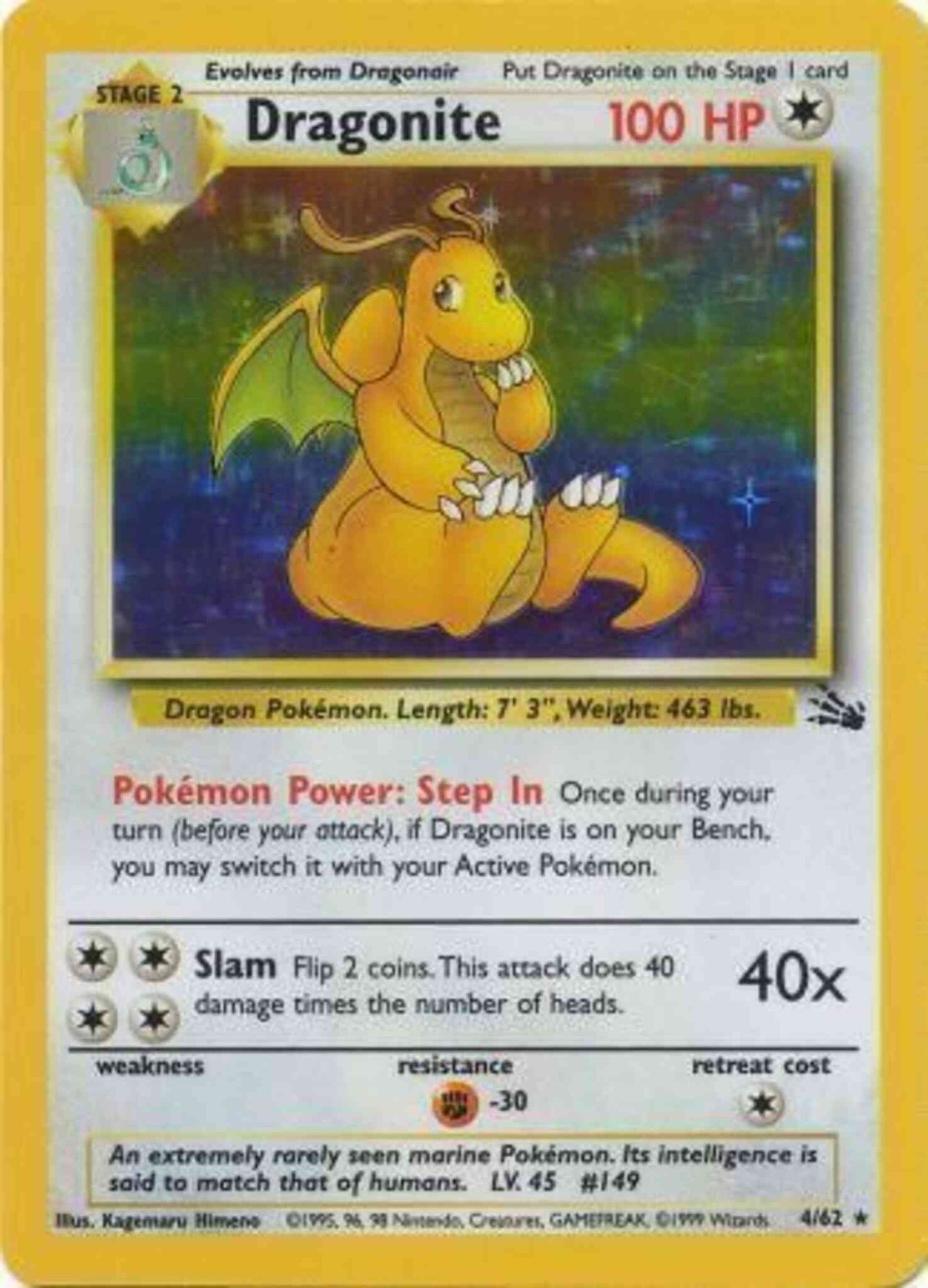 Dragonite - 4/62 - Rare - Unlimited [base3U-4] [Holo]