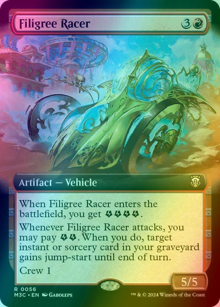 Filigree Racer [56] [Extended Art] [Modern Horizons 3: Commander] [Ripple Foil]