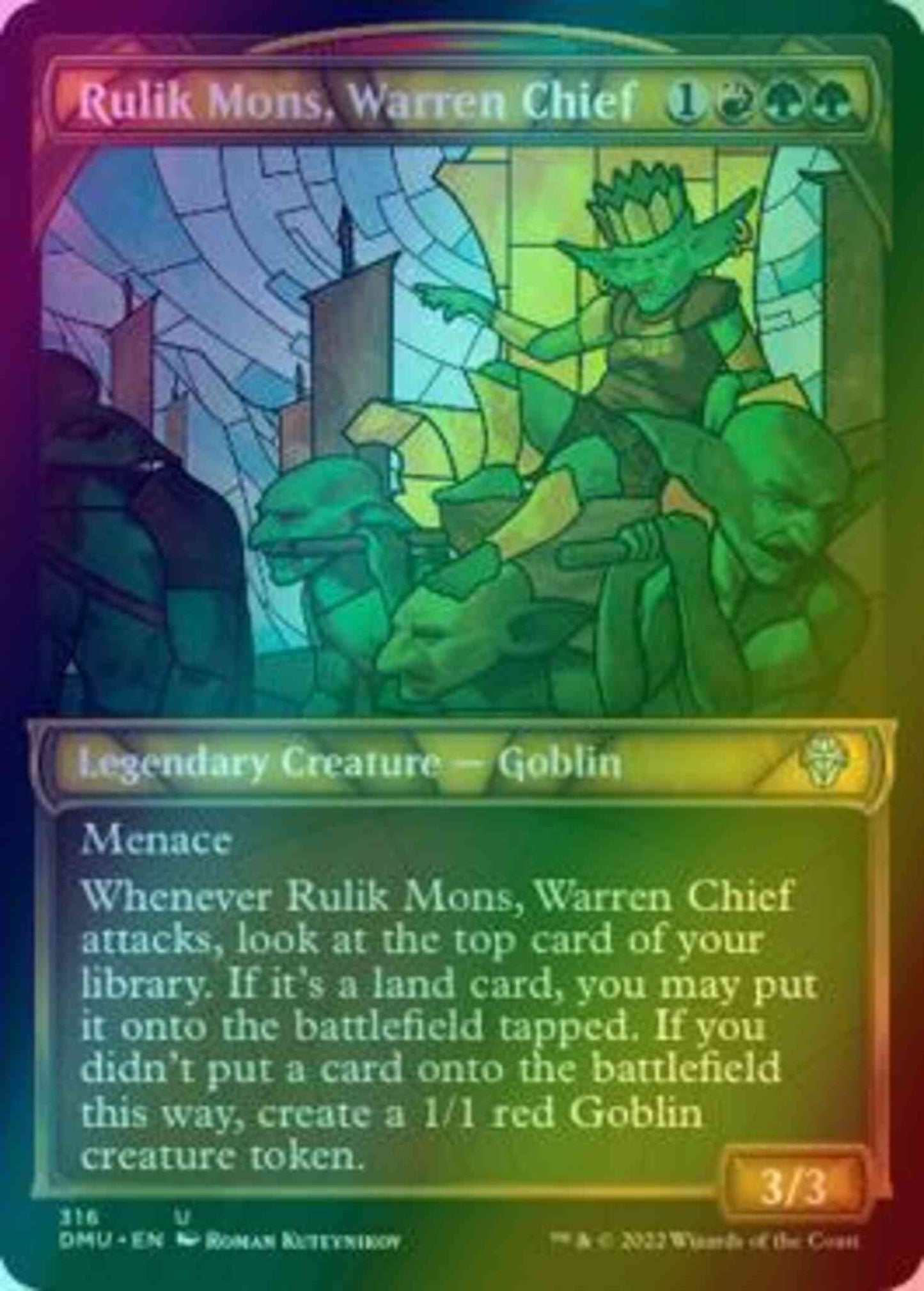 Rulik Mons, Warren Chief [316] [Stained Glass Showcase] [Dominaria United] [Foil]
