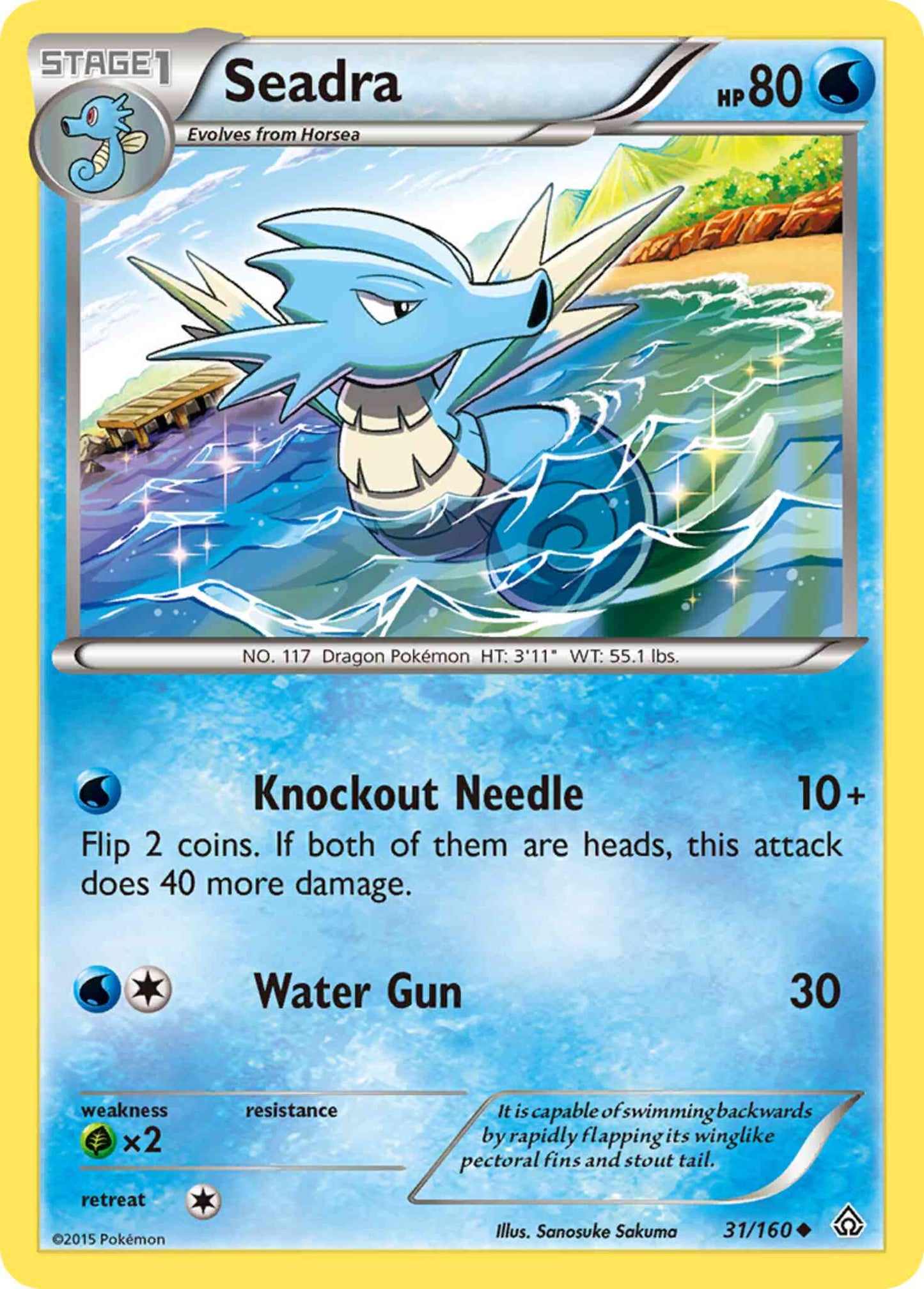 Seadra - 31/160 - Uncommon [xy5-31] [Non-Holo]