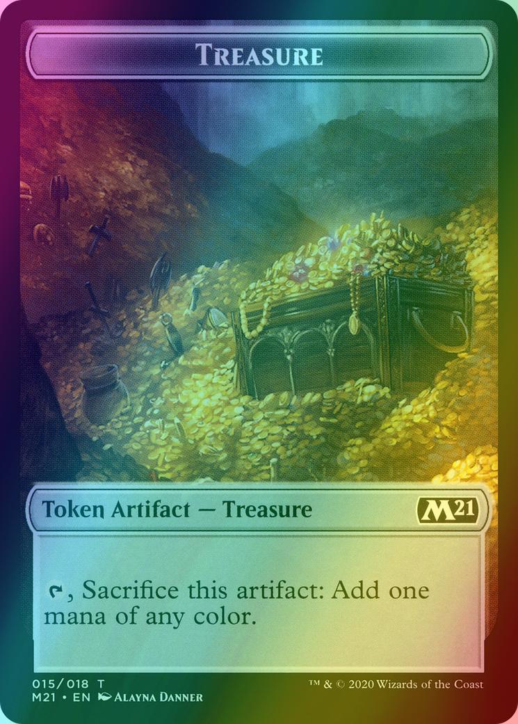Bird Token (02) // Treasure Token (15) [Core Set 2021 Tokens] [Foil]