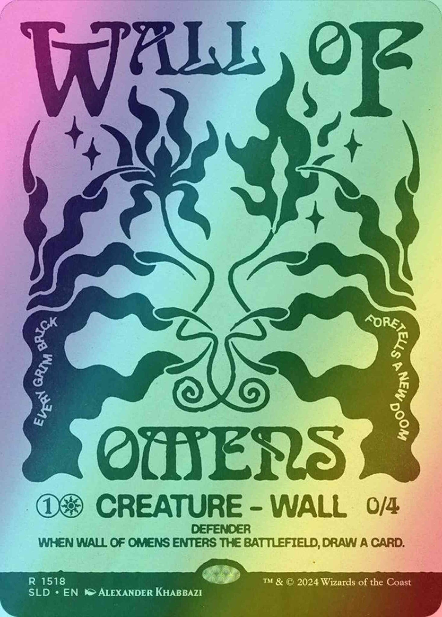 Wall of Omens [1518] [Borderless] [Deceptive Divination] [Secret Lair Drop] [Foil]