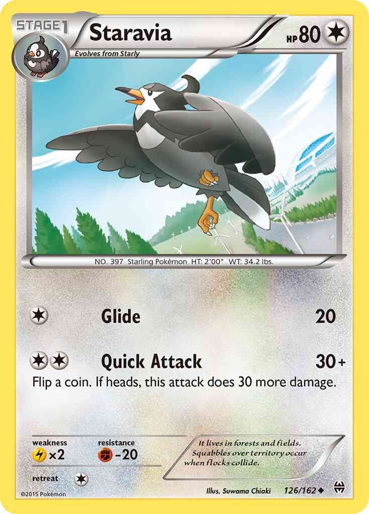 Staravia - 126/162 - Uncommon [xy8-126] [Reverse Holo]