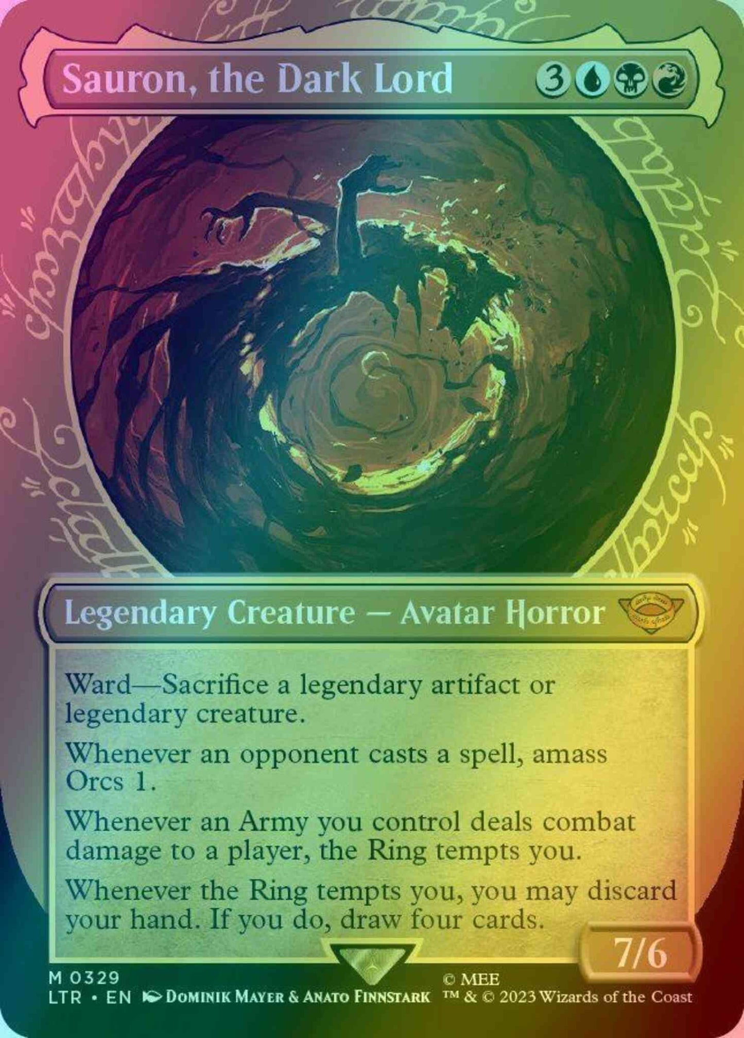 Sauron, the Dark Lord [329] [Ring Showcase] [The Lord of the Rings: Tales of Middle-earth] [Foil]