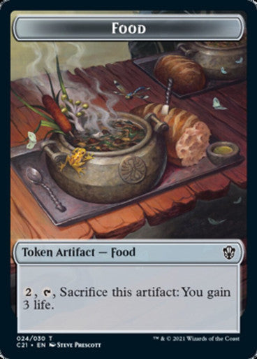 Food Token (24) // Saproling Token (18) [Commander 2021 Tokens] [Non-Foil]